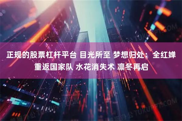 正规的股票杠杆平台 目光所至 梦想归处：全红婵重返国家队 水花消失术 凛冬再启